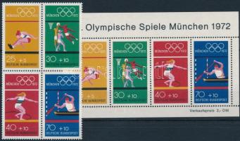 Nyári olimpia, München bélyegfüzet lap + blokk, Summer Olympics, Munich stamp booklet sheet + block