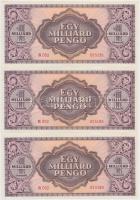 1946. 1.000.000.000P (7x) közte 3+2+2 sorszámkövető T:I,I-