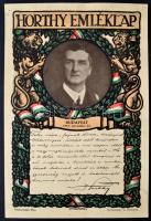 1919 Horthy Miklós budapesti bevonulásénak emléklapja 17x25 cm