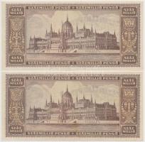 1946. 100.000.000P (6x) közte 3x2 sorszámkövető T:I