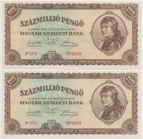 1946. 100.000.000P (6x) közte 3x2 sorszámkövető T:I