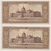 1946. 100.000.000P (6x) közte 3x2 sorszámkövető T:I