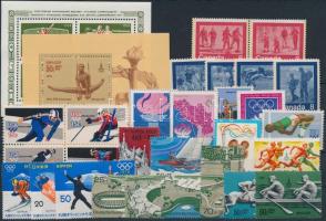 1972-1983 Olimpia motívum 30 db bélyeg, közte teljes sorok és összefüggések + 2 db blokk, 1972-1983 Olympics 30 stamps with sets + 2 blocks