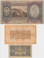 1938. 1P "H 230 / 015343" + 1943. 1000P + 1946. 100.000.000AP T:III,III-,IV