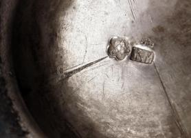 Ezüst trébelt kiöntő, Ag., nettó: 205gr., Klein Mózes., Budapest, mesterjeggyel ill., eredeti matric...