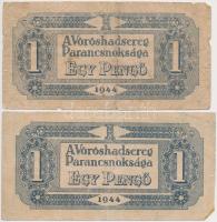 1944. 1P " A Vörös Hadsereg Parancsnoksága" sorszámmal (2x) T:III-