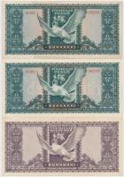 10db inflációs pengő bankjegy, közte 1945. 10.000.000P (2x) sorszámkövető T:I,I-,II