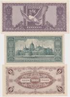 10db inflációs pengő bankjegy, közte 1945. 10.000.000P (2x) sorszámkövető T:I,I-,II