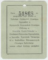 1937 Adómánymegváltási jegy, Jótékonyság napja, 9x7cm