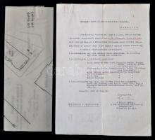 1945 Helyszínrajz a IX., Fővám tér és Közraktárak területén levő sírhelyekről, témához kapcsolodó levéllel 38x28cm