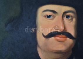 Olvashatatlan jelzéssel: Mányoki Ádám után II. Rákóczi Ferenc portréja. Olaj, vászon, feltekerve 54x...