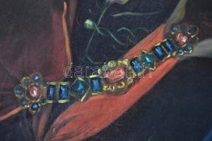 Olvashatatlan jelzéssel: Mányoki Ádám után II. Rákóczi Ferenc portréja. Olaj, vászon, feltekerve 54x...