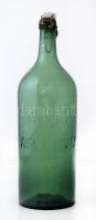 cca 1930 Áldás ásványvizes üveg, eredeti porcelán zárókupakkal, kis kopásnyomokkal. m: 32 cm. Ritka!
