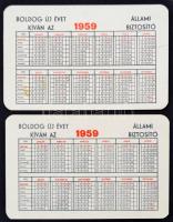 1959 Állami Biztosító 2 db kártyanaptár