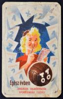 1953 Toto kártyanaptár, kis szakadással