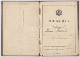 1903 Militar pass, katonai útlevél, kissé viseltes,  pp.:36, 14x10cm