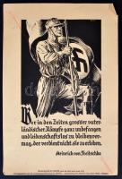 1939 AZ NSDAP heti mottója: Heinrich von Freitschkétől származó idézet kisplakáton. A német náci párt 1937-1944 között adott ki motiváló és iránymutató idézeteket.  / Weekly saying of the NSDAP. from Herman Göring