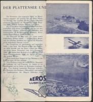 cca 1930 Balaton. Színes négynyelvű (angol-német-francia-olasz) utazási prospektus fotókkal, térképe...