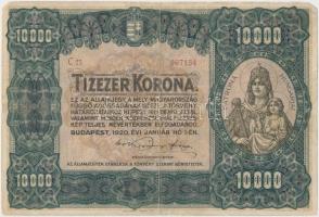 1920. 10.000K "Orell Füssli Zürich" piros sorozat- és sorszámmal T:III,III- sarokhiány  Adamo K41