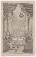 cca 1800 Utolsó vacsora szentkép, litográfia, 8×5 cm