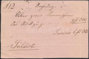 cca 1840 Fohran Henrik budapesti nap- és esernyő gyáros reklámfeliratos számlája