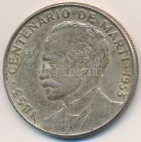 Kuba / Első Köztársaság 1953. 50c Ag "Jose Marti születésének 100. évfordulója" T:2 kis ph., patina Cuba / First Republic 1953. 50 Centavos Ag "Centennial - Birth of Jose Marti" C:XF small edge error, patina Krause KM# 28