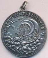 ~1900. "Szent György" jelzett Ag utánveret érem füllel (13.95g/0.750/36mm) T:2 ph