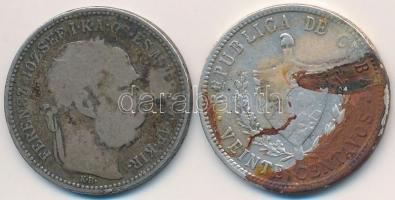 Vegyes: 1893KB 1K Ag "Ferenc József" + Kuba 1949. 20c Ag T:3 patina, 2- rozsda
Mixed: 189...