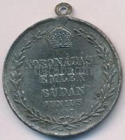 1867. "Ferenc József koronázására" ón koronázási érem. "VIRIBUS UNITIS / KORONÁZÁSI E...