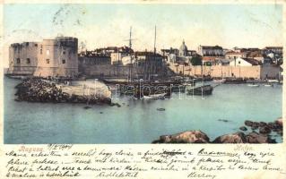Dubrovnik, Ragusa; Hafen / port with sailing ship (EK)