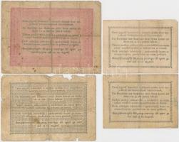 1848. 1Ft + 2Ft + 5Ft vörösesbarna + 1849. 15kr + 30kr "Kossuth bankó" T:III,III-,IV