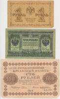 Szocialista Szövetségi Szovjet Köztársaság 1918. 1R + 100R + Orosz Polgárháború / Szibéria és Urál / Ideiglenes Szibériai Igazgatás 1919. 3R T:III,III- Russian Socialist Federated Soviet Republic 1918. 1 Ruble + 100 Rubles + Russian Civil War / Siberia and Urals / Provisional Siberian Administration 1919. 3 Rubles C:F,VG