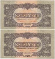 1944. 100P "A Vörös Hadsereg Parancsnoksága" (3x) sorszámkövetők T:III