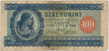 1946. 100Ft T:III- fo.  Hungary 1946. 100 Forint C:VG spotted Adamo F26