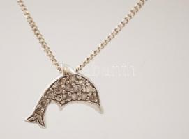 Ezüst nyaklánc és karlánc delfin medállal, Ag., bruttó: 3,1gr., jelzett, 46cm, 18cm / Silver dolphin...