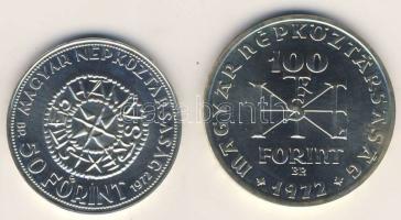 1972. 50Ft Ag + 100Ft Ag "I.István" pár T:BU
