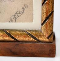 MB jelzéssel: Kislány(2 db). Grafitceruza, papír, jelzett, üvegezett keretben, 8x9 és 18x13 cn