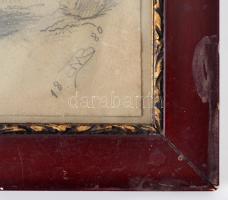 MB jelzéssel: Kislány(2 db). Grafitceruza, papír, jelzett, üvegezett keretben, 8x9 és 18x13 cn