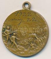 1922. "1922. máj. 22." véséssel ellátott első világháborús Cu medál (20mm) T:2