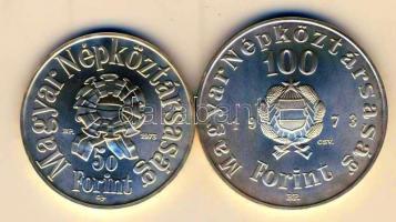 1973. 50Ft Ag + 100Ft Ag "Petőfi Sándor" pár T:BU