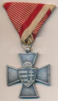 1940. "Nemzetvédelmi Kereszt / A Hazáért" kitüntetés nem saját mellszalaggal T:2- ph. Hungary 1940. National Defense Cross with not its own ribbon C:VF edge error NMK 442