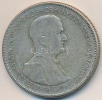 1930. 5P Ag "Horthy jobbra" T:3,2- patina Adamo P8