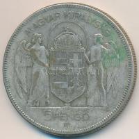 1930. 5P Ag "Horthy jobbra" T:3 patina
Adamo P8