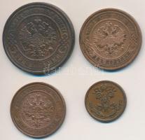 Orosz Birodalom 1909. 1/2k Cu + 1910. 2k Cu + 1913. 1k Cu + 3k Cu T:2,2-,3 
Russian Empire 1909. 1/...