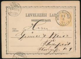 1874 2kr díjjegyes levelezőlap NÉMET-ELLEMÉR / TORONT.M.