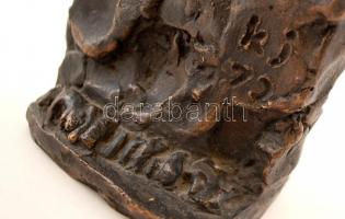 Kerényi Jenő (1908-1975): Mózes. 1972. Öntött, patinázott bronz, művész példány,  jelzett, m:48 cm