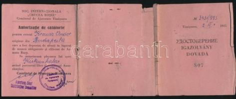 1945 Igazolvány zsidó személy részére, akit a németek kényszermunkára deportáltak... A Nemzetközi Vö...