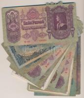 60db-os vegyes korona, pengő, forint bankjegy tétel jobb darabokkal T:II-,III,III- (közte szép papír...