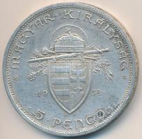 1938. 5P Ag "Szent István" T:2- ph., patina
Adamo P8.1