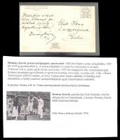 1936 Demény Károly postavezérigazgató, sportvezető gratulációja Elek Ilonának világbajnoki szerepléséhez.
